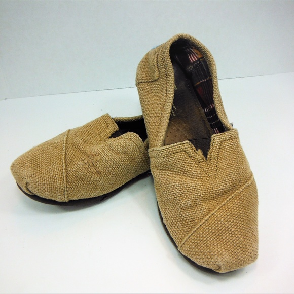 Toms Shoes - Womans Toms Tan Burlap Slip On Shoes Size - 8.5
